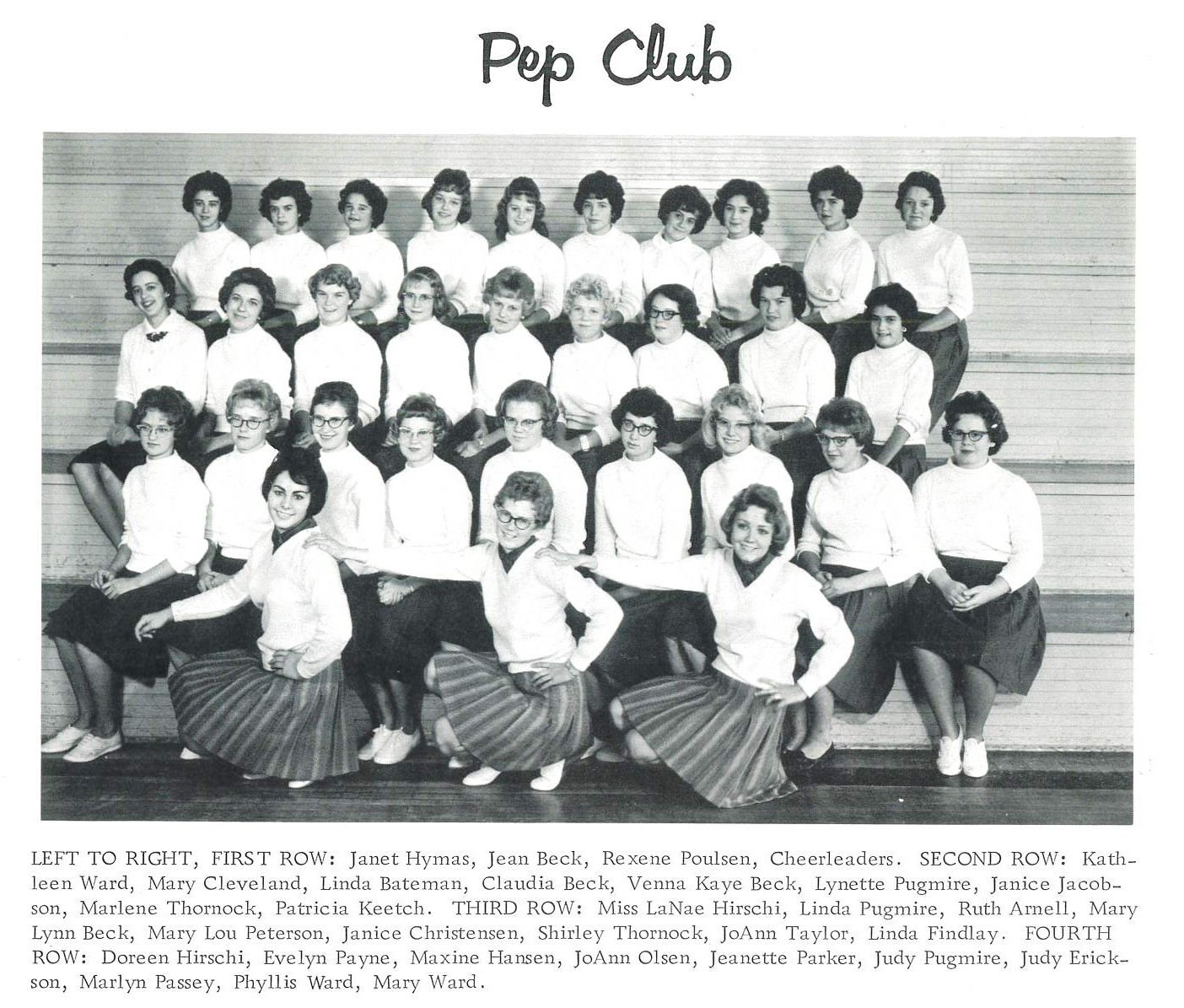 Pep Club - Fielding High School 1962